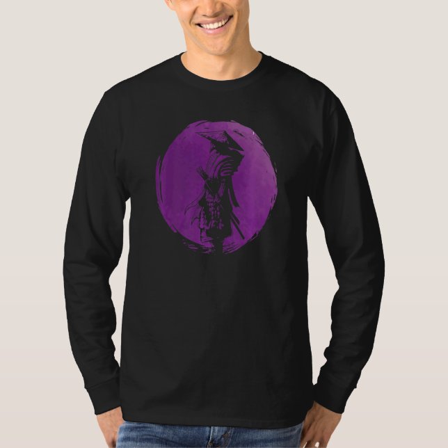 Krieger im Rüstung Samurai mit Schwert T-Shirt (Vorderseite)