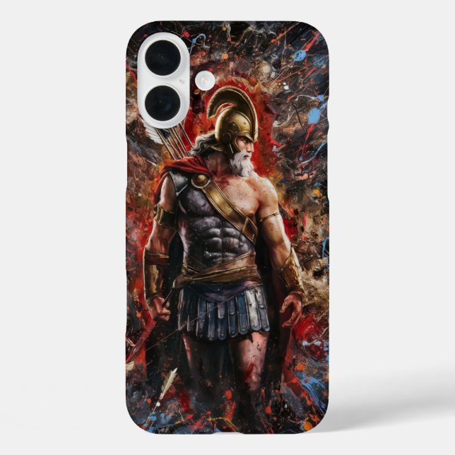 Krieger in der Schlacht iPhone 16 Plus Hülle (Rückseite)