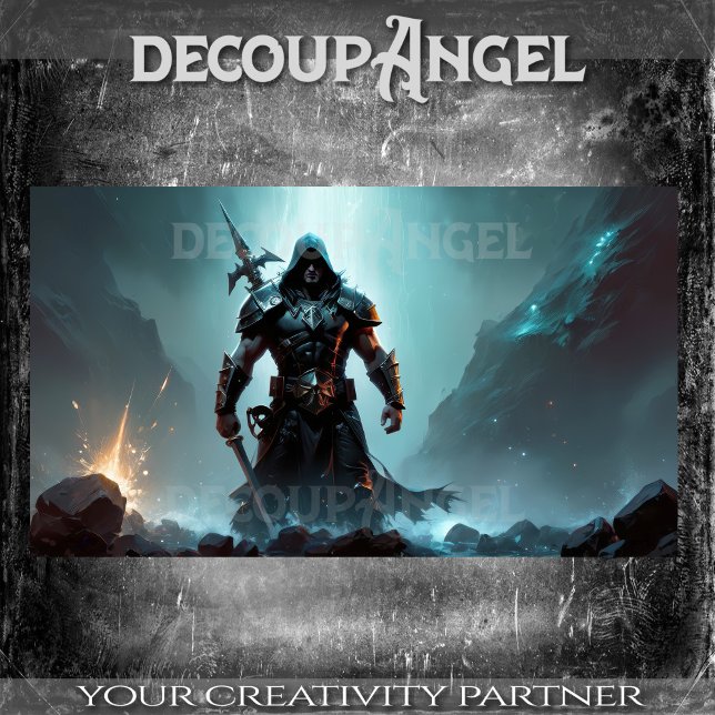 Krieger in Rüstung unter den Felsen - Decoupage- Seidenpapier (Von Creator hochgeladen)