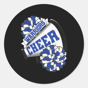 Krieger jubeln zurück zur Schule Cheerleading-Geis Runder Aufkleber