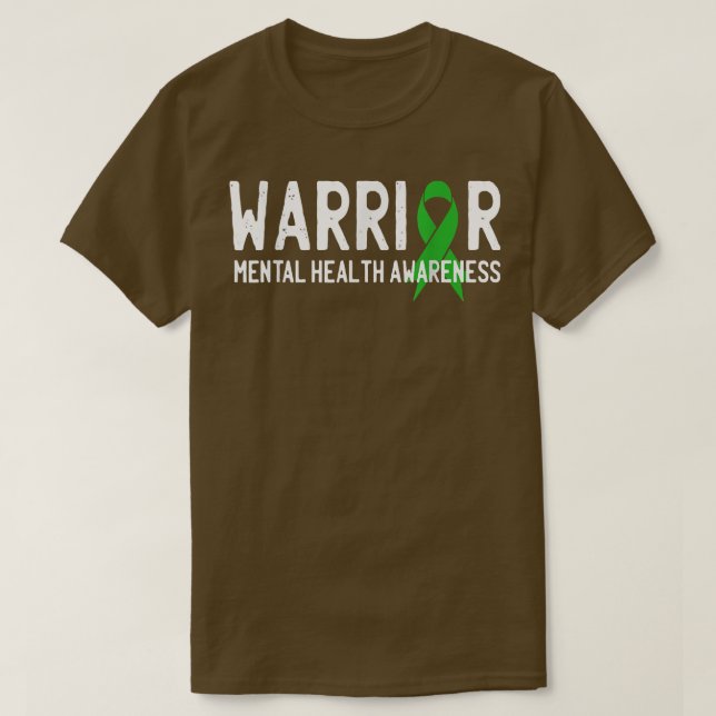 Krieger kämpfen Mental Health Awareness Month Gree T-Shirt (Design vorne)