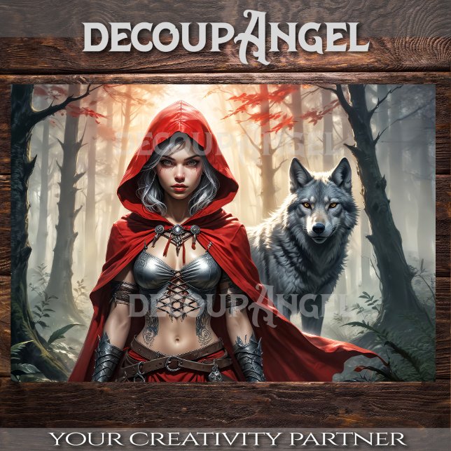 Krieger Klein Rot und der Wolf-Dekoupage Seidenpapier (Von Creator hochgeladen)