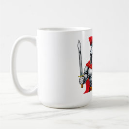 Krieger mit Schwert und Schild bereit für die Schl Kaffeetasse