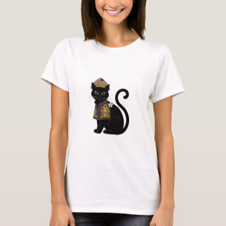 Krieger Schwarze Katze Grafik T-Shirt