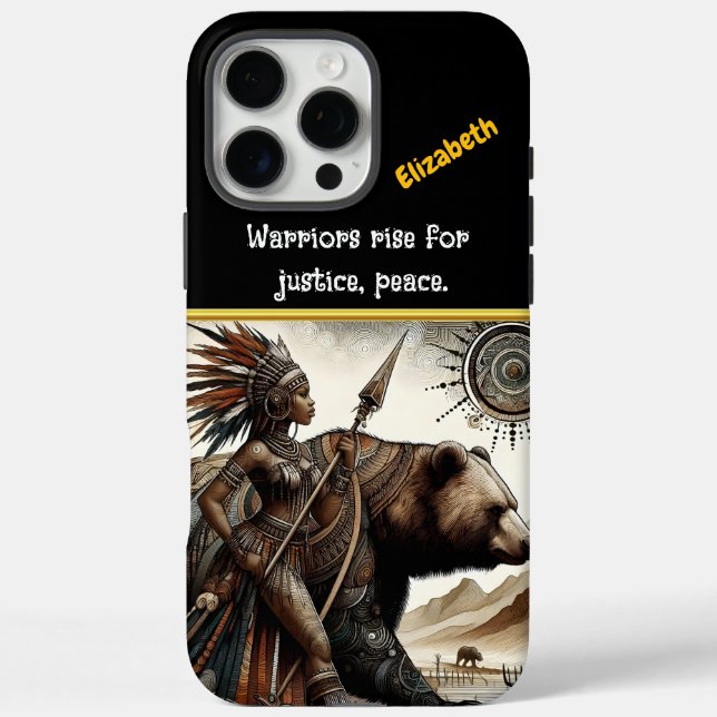 Krieger und Bärenstand stark iPhone 16 Pro Max Hülle (Rückseite)