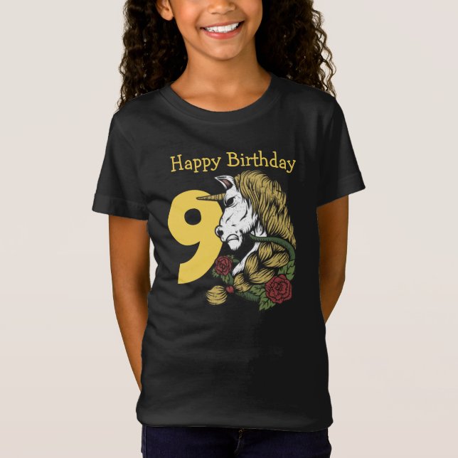 Krieger Unicorn Gelb 9. T - Shirt (Vorderseite)
