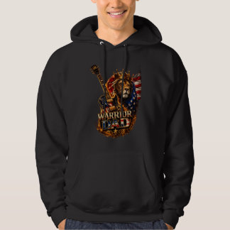 Krieger-Vater-Löwe-Amerikanische-Flagge-Gitarre-T- Hoodie