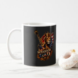 Krieger-Vater-Löwe-Amerikanische-Flagge-Gitarre-T- Kaffeetasse
