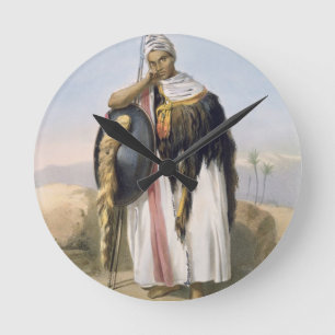 Krieger vom Amhara, Äthiopien, Illustration von ' Runde Wanduhr