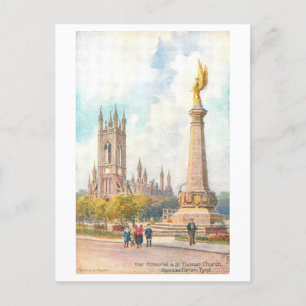Kriegerdenkmal und Kirche, Newcastle upon Tyne Postkarte
