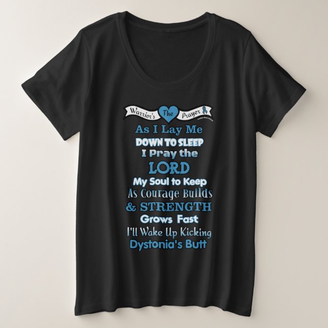 Kriegergebet...Dystonie Große Größe T-Shirt (Design vorne)