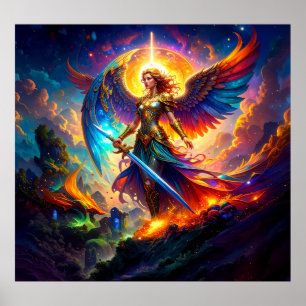 Kriegergöttin Lady Liberty Verteidigerin der Freih Poster