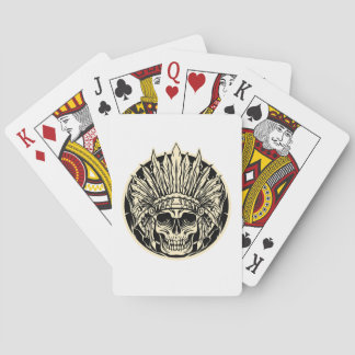 Kriegerhäuptling-Schädel-Grafik Spielkarten