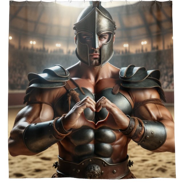 Kriegerin Duschvorhang (Vorderseite)