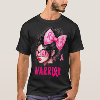 Kriegerin Mädchen Rosa Brustkrebs-Bewusstsein T-Shirt