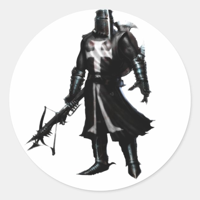 Kriegerin Runder Aufkleber (Vorderseite)
