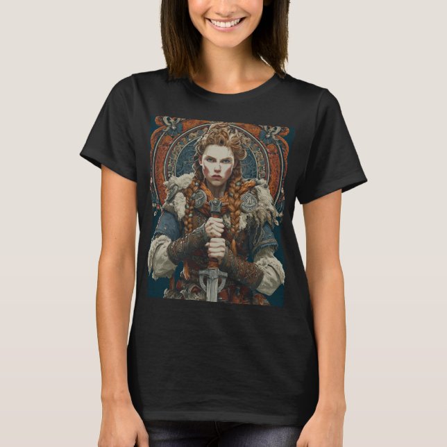 Kriegerin Wikingerin  T-Shirt (Vorderseite)