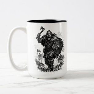 Kriegerischer Wikingeransturm – Tintenschlacht Zweifarbige Tasse