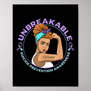 Kriegerisches Bewusstsein für Suizidprävention Poster