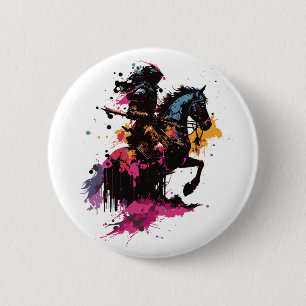 Kriegerreiten in Aquarell Button