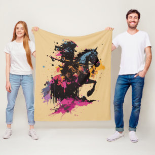 Kriegerreiten in Aquarell Fleecedecke