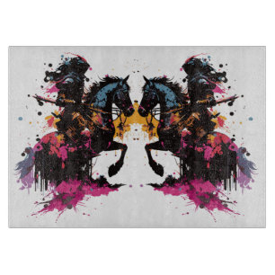 Kriegerreiten in Aquarell Schneidebrett