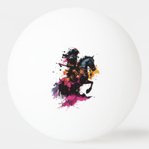 Kriegerreiten in Aquarell Tischtennisball