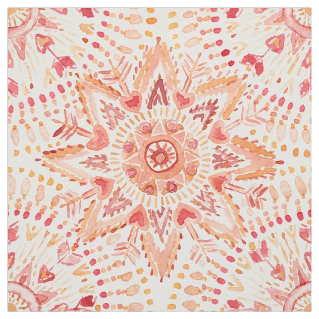 KRIEGERS-FEUER Aquarell-Mandala Stoff (Muster)