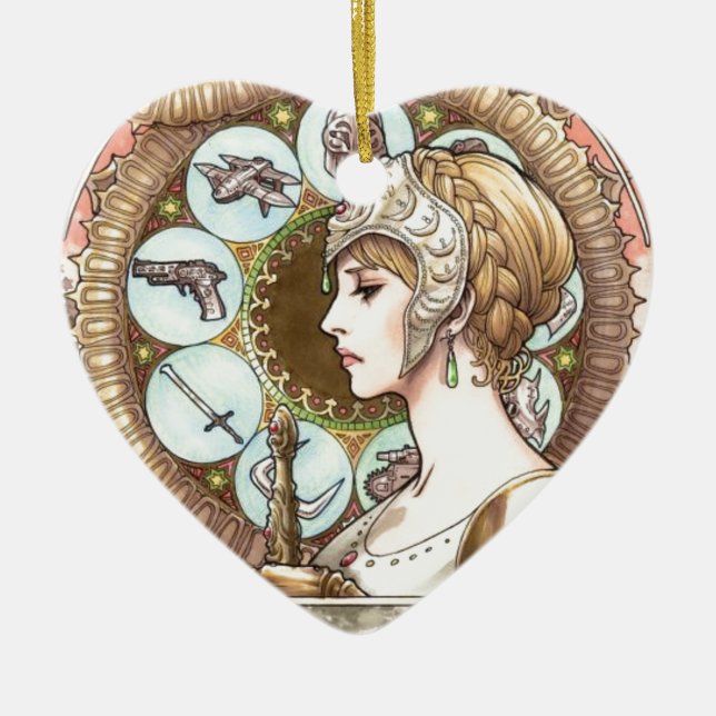 Kriegers-Prinzessin Keramik Ornament (Vorne)