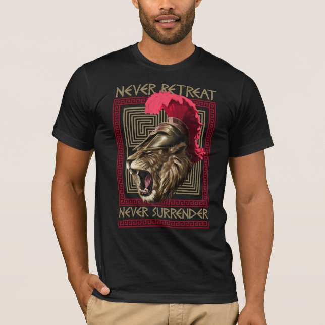 Kriegers-Weisen-Geschichte: Spartanischer Löwe T-Shirt (Vorderseite)