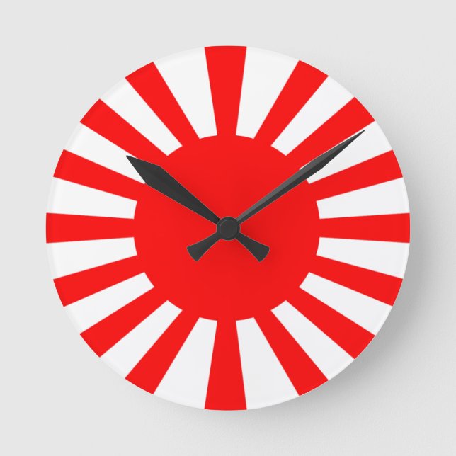 Kriegs-Flagge der Kaiserjapaner-Armee Runde Wanduhr (Vorderseite)