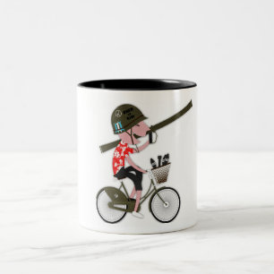Kriegs-Radfahrer-Tasse Zweifarbige Tasse