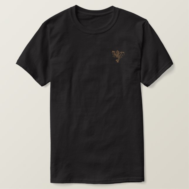 Kriegsdrache Besticktes T-Shirt (Design vorne)