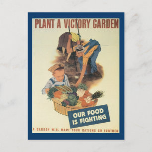 Kriegseinsatz - Arbeitsplakate - Victory Garden Postkarte