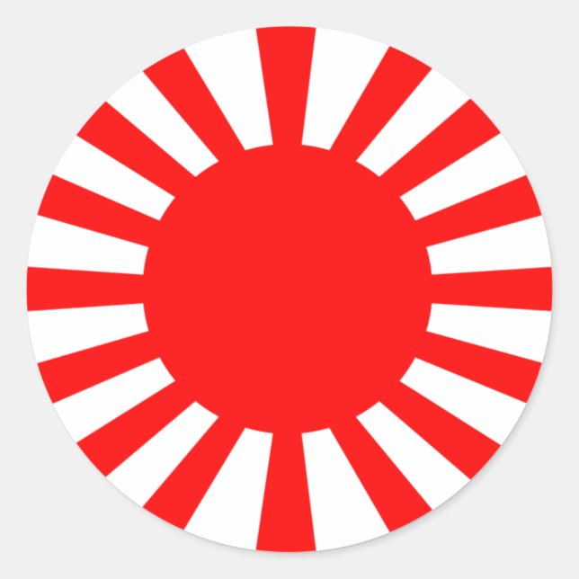 Kriegsflagge der Kaiserlichen Japanischen Armee Runder Aufkleber (Vorderseite)