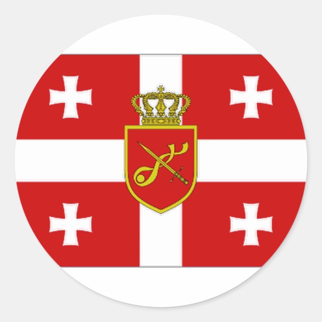 Kriegsflagge in Georgien Runder Aufkleber (Vorderseite)