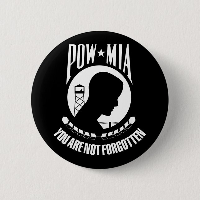 Kriegsgefangener MIA-Flagge Button (Vorderseite)