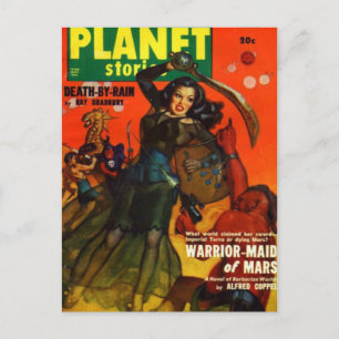 Kriegsjungfrau auf dem Mars Postkarte