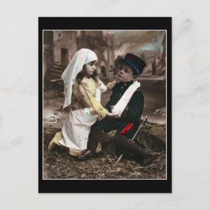 Kriegskinder - Vintage WWI Französische Postkarte