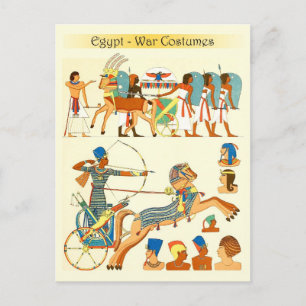 KriegsKostüme und Kopfbedeckungen Ägyptens Postkarte