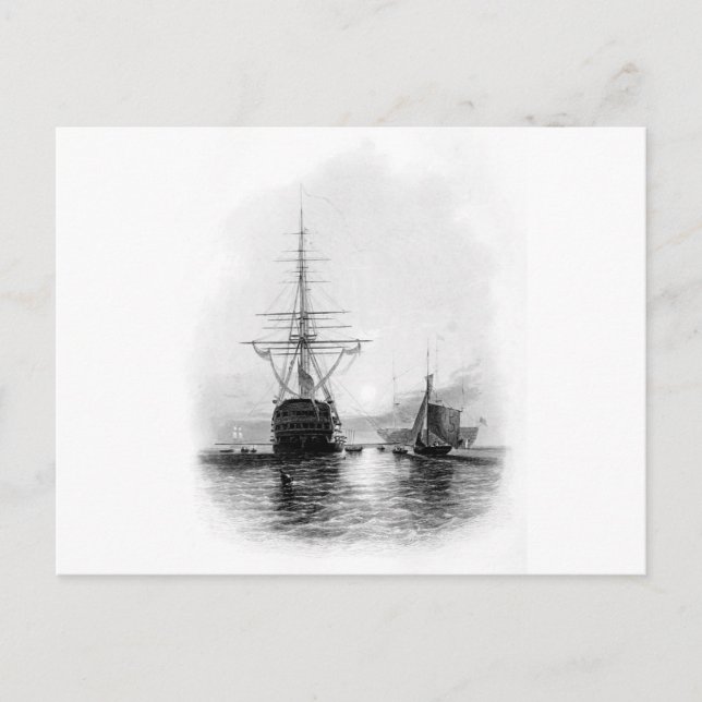 KRIEGSMÄNNER IN SPITHEAD POSTKARTE (Vorderseite)