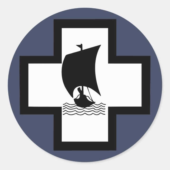 Kriegsmarine 13. Flottilla Emblem Runder Aufkleber (Vorderseite)