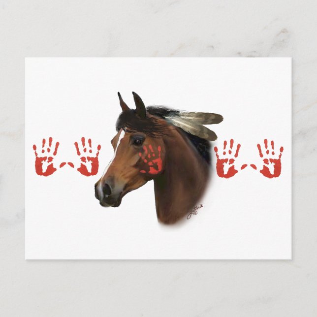 Kriegspferd Postkarte (Vorderseite)
