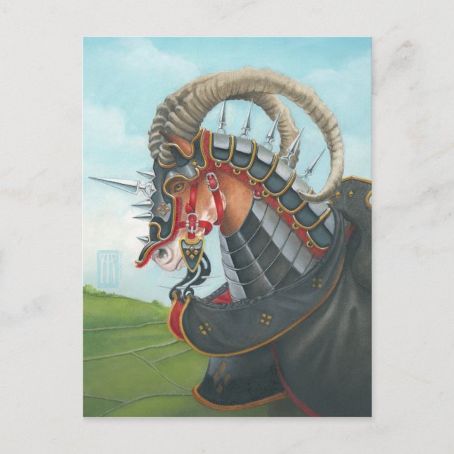 Kriegspferd Postkarte (Vorderseite)