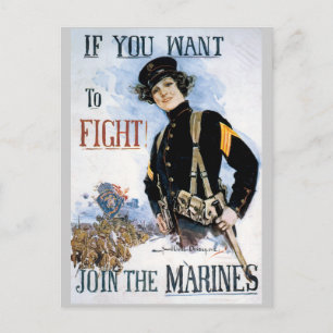 Kriegsplakat-Postkarten, US-Marines im Ersten Welt Postkarte