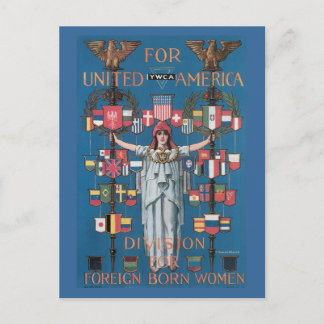 Kriegspostkarten, Vintage USA - Einwanderung von F Postkarte