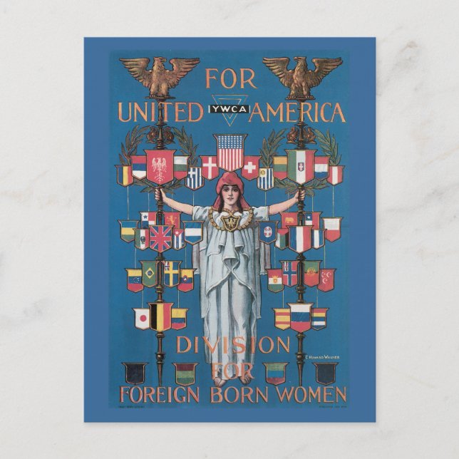 Kriegspostkarten, Vintage USA - Einwanderung von F Postkarte (Vorderseite)