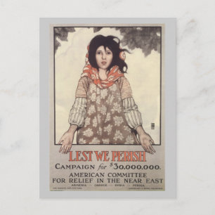 Kriegspostkarten, Vintage USA - Hilfsmaßnahmen Postkarte