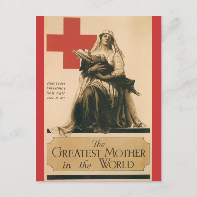 Kriegspostkarten, Vintages Rotes Kreuz Postkarte (Vorderseite)