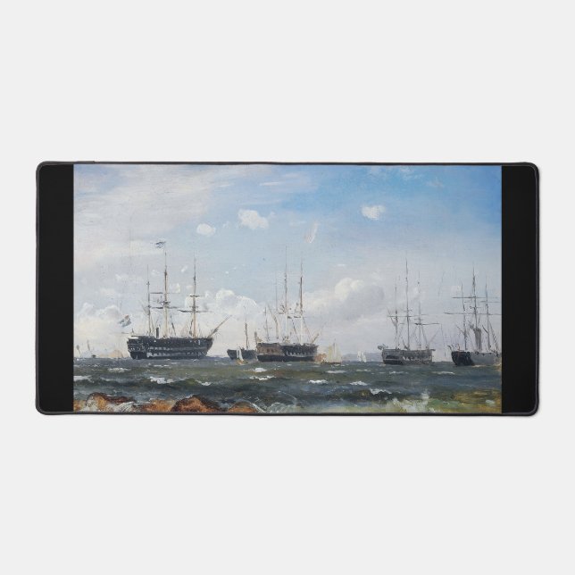 Kriegsschiff aus Göteborg 1861 Schreibtischunterlage (Vorderseite)